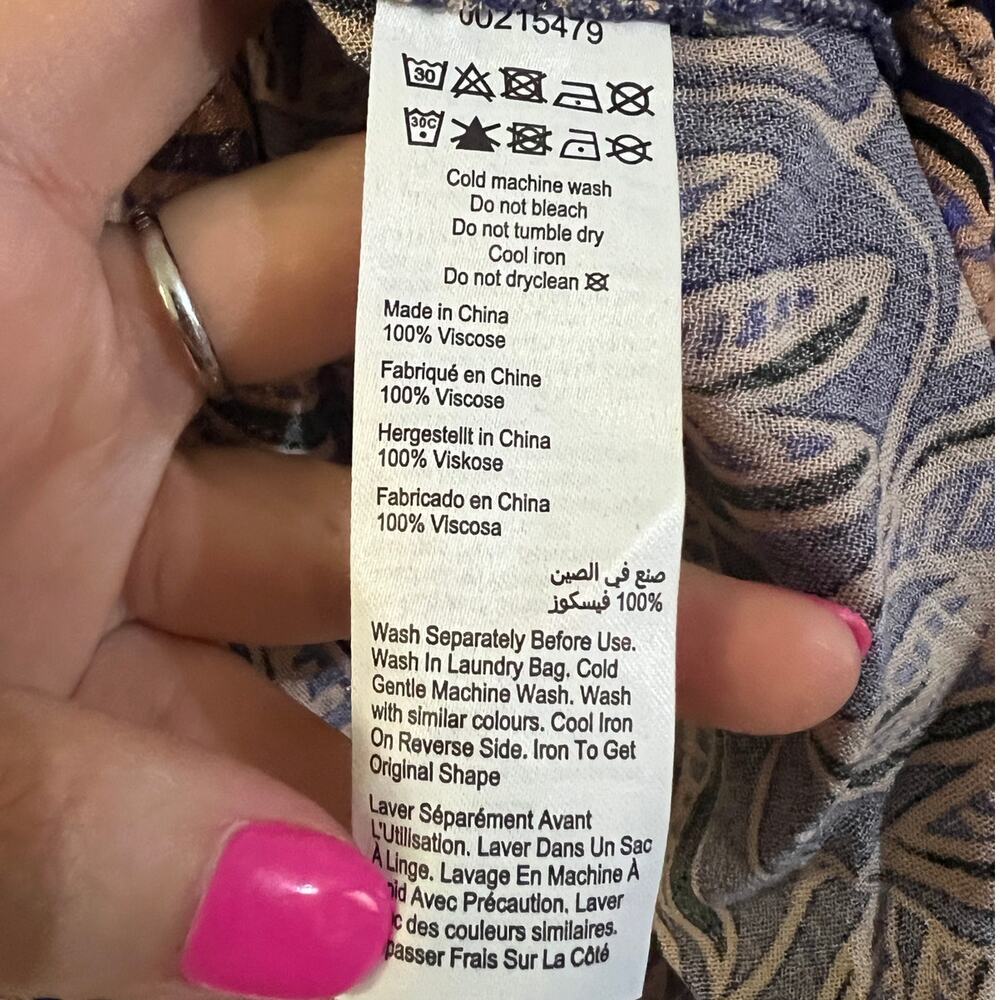 Avenue SIZE 26/28 Leaf Patterned Button Up Top Ol… - image 9